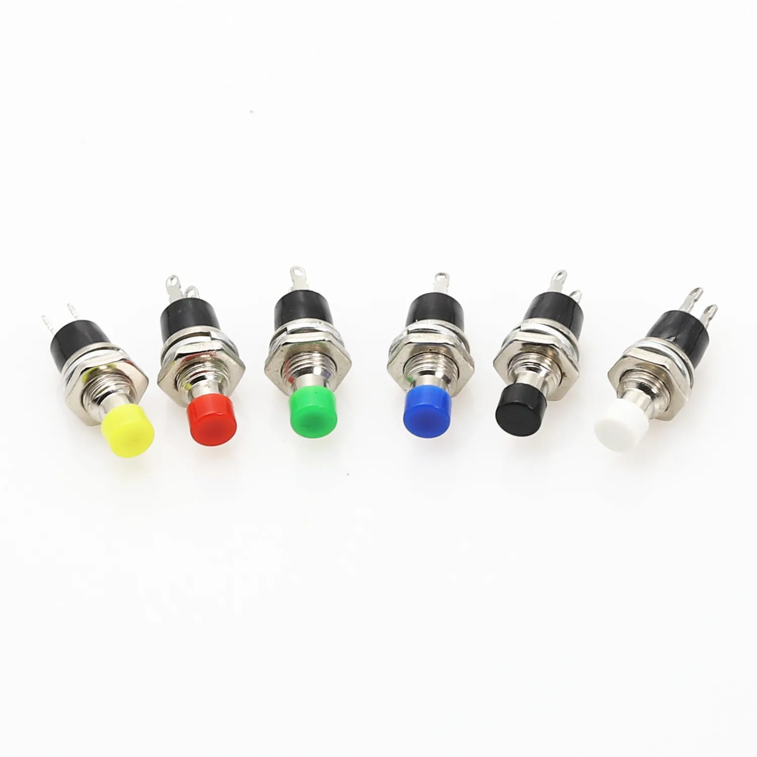 6pcs PBS-110 7MM Momentary Push button Switch Press the reset switch Momentary On Off Push Button Micro SwitchNormally Open NO