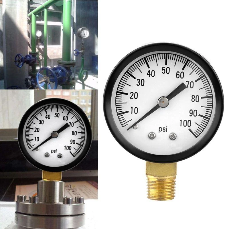 Water Oil Vacuum Dry Pressure Gauge Side Mount 1/4'' Inch Pipe Thread Manometer B95B