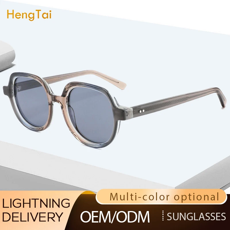 

Hengtai 2022 New shape italy design Acetate Sunglasses frames polarized UV400 unisex men women eyewear ready stock