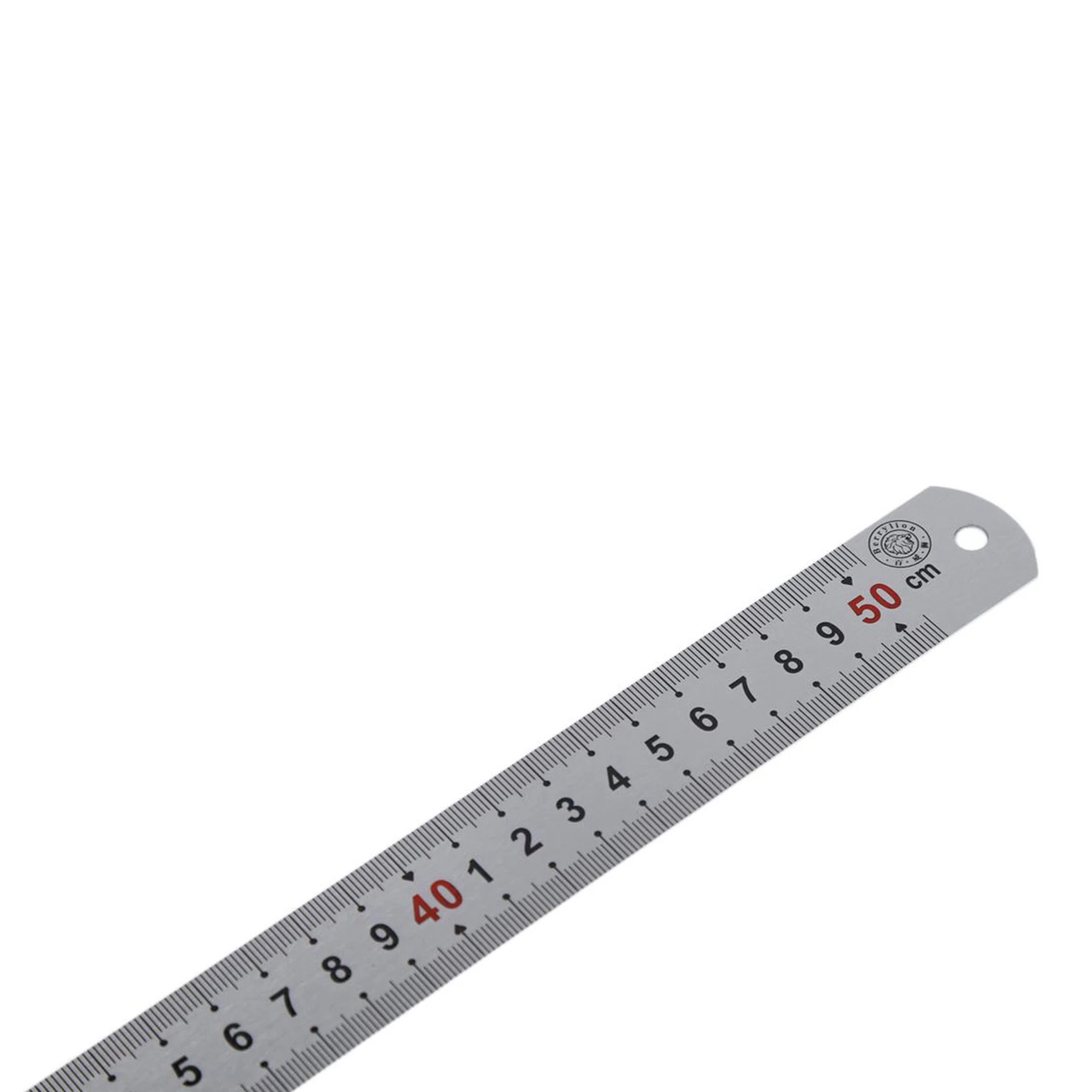 2X Double Side Scale Stainless Steel Straight Ruler Measuring Tool 50Cm