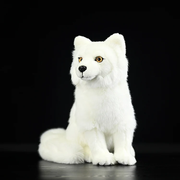 Self-service shopping without customer service - Original white fox doll Arctic fox doll simulation animal plush toy