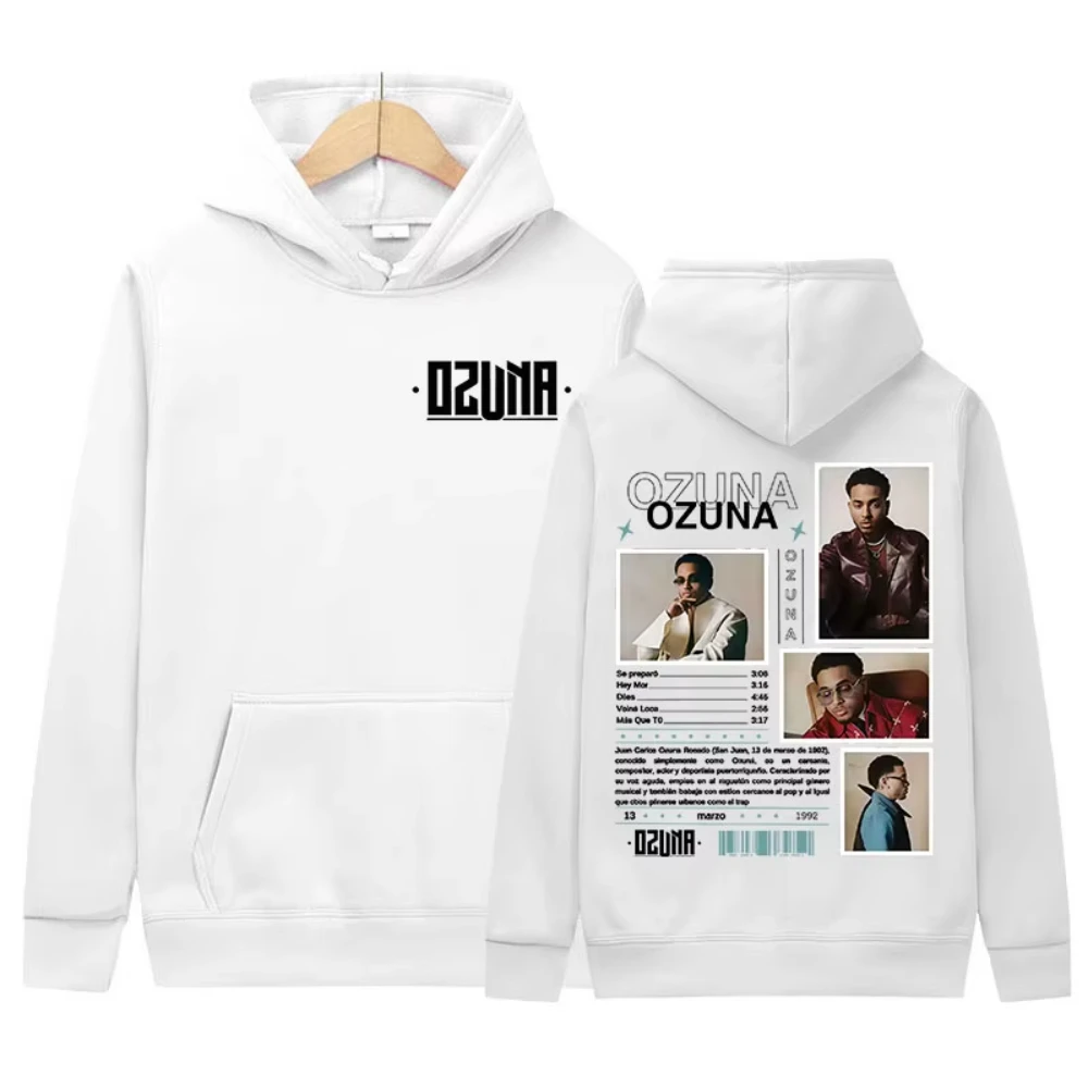 مغني الراب Ozuna جولة ألبوم جديد ميرش هودي الرجال الملابس موضة البوب الموسيقى بلوزات الهيب هوب القوطية طويلة الأكمام هوديي الشارع الشهير #2