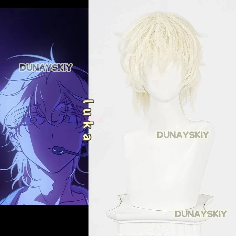 

Аниме Luka Cos Alien Stage R7 Косплей Парик Luka R7 Короткие волосы Хэллоуин Вечеринка Ролевая игра Мужчины Золотой парик Tie Up Косплей Индивидуальные