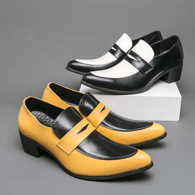 

Fashion Men Pointed Loafers British Casual Comfortable Breathable One-piece Business Office Leather Shoes Sizes 38-46 Men Shoes