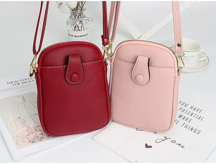 Modische Handytasche Damen Umhängetasche Einschultrige Mini Quadratische Tasche Kartenhalter Tragbare PU-Leder Geldbörse – Detail 8