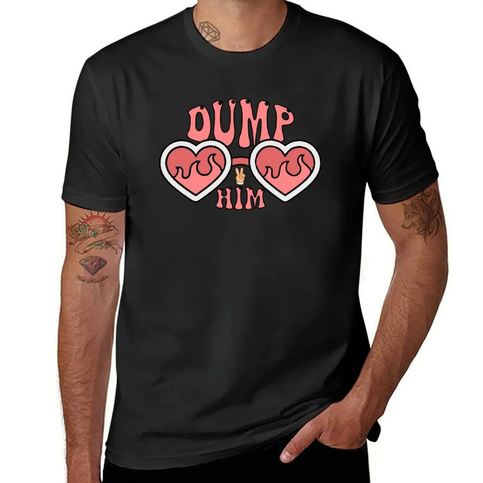 Dump Him Shirt, Dump Him Britney, Retro Style, Hippie, Hippy T-Shirt heavyweights korean fashion customs men clothing