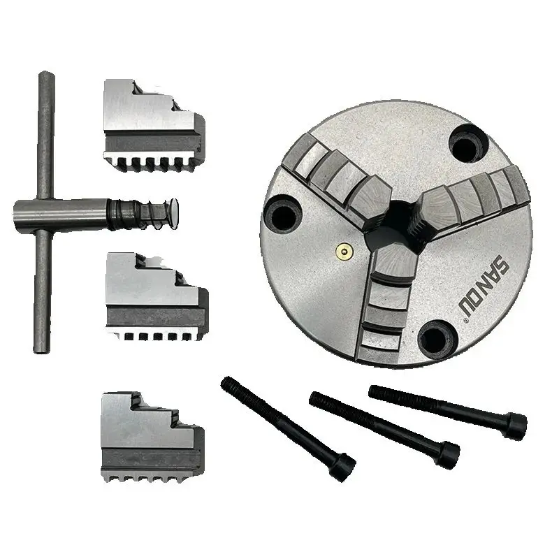 Mini Lathe Chuck 80mm SANOU Front Mount 3 Jaw Chuck K11-80 3 Hole Mini Lathe Chuck