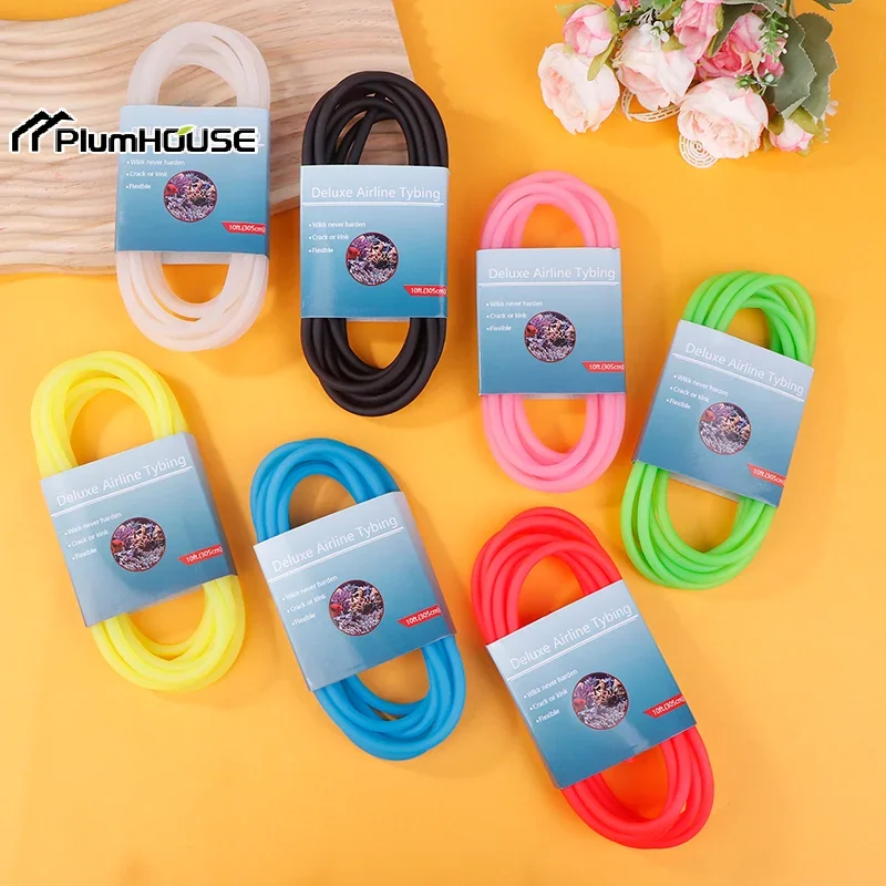 

305 см Высокое качество красочный аквариумный кислородный насос водяной насос шланг воздушный пузырь камень аквариум пруд насос трубка