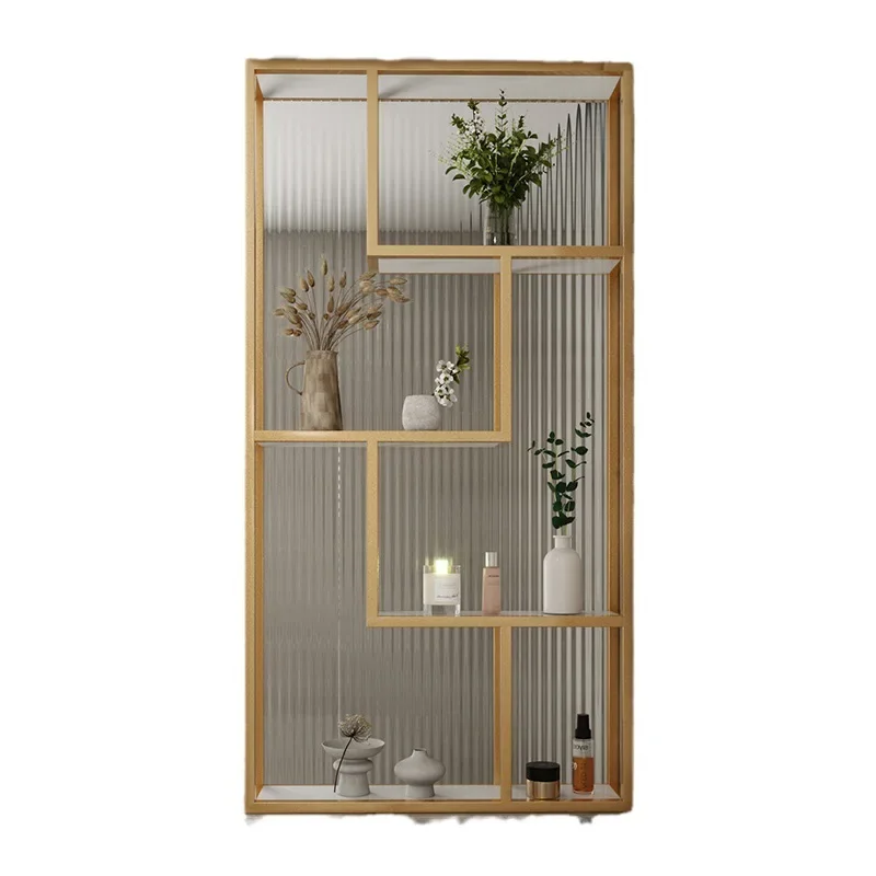 Bathroom half wall Changhong glass partition Metal wrought iron belt storage Washing table Living room
