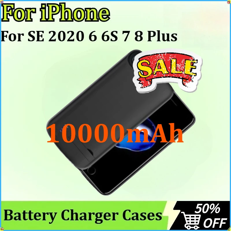 آيفون SE 2020 6 6S 7 8 Plus قوة البنك شحن آيفون زائد شاحن البطارية حالة البطارية 10000mAh