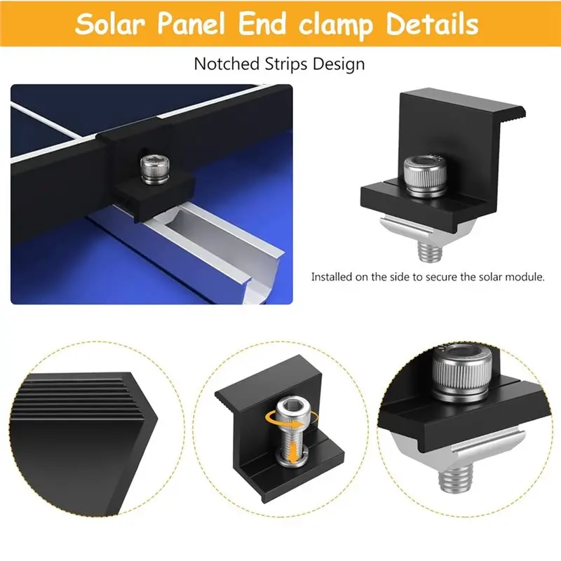 ABLJ 30MM Solar Panel Mounting Fixing Clamp For PV System Installation
