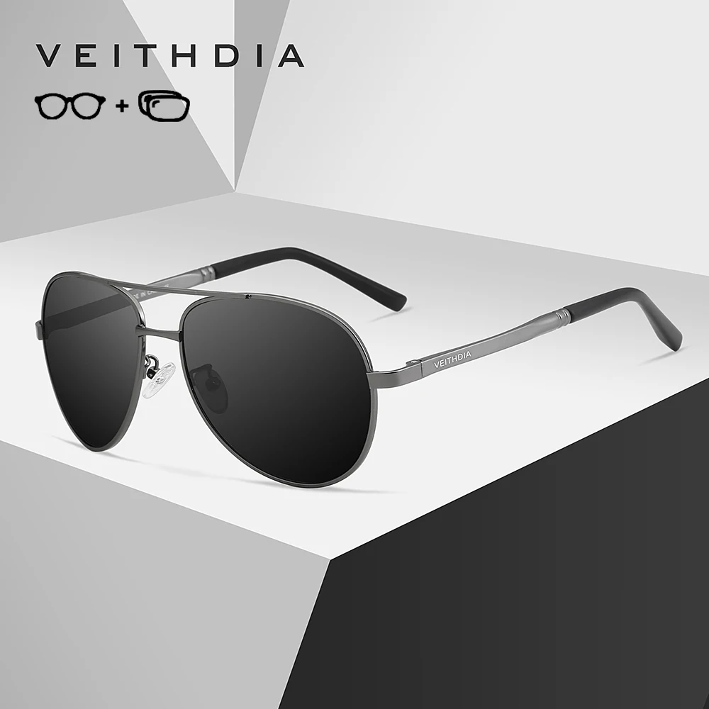 VEITHDIA New Arrival Customizable Men Prescription Sunglasses Polarized UV400 Outdoor Driving Myopia Glasses For Female VPX1306