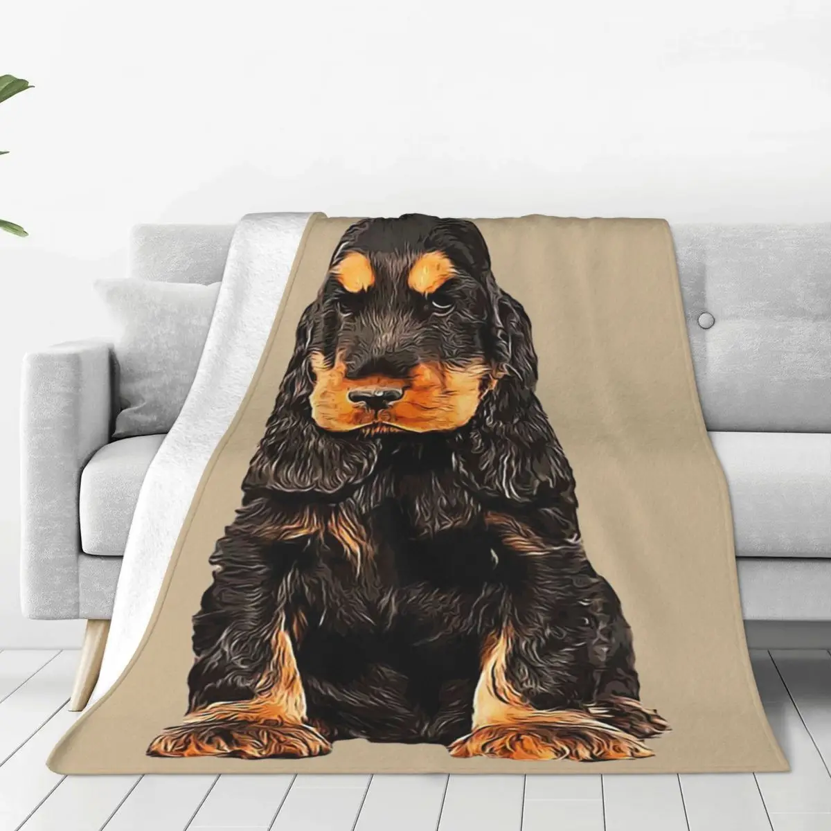 Cocker Spaniel - English Cocker Spaniel Cute Puppy Dog Blankets Soft Warm Flannel Throw Blanket Cover for Bed  Travel Home Couch
