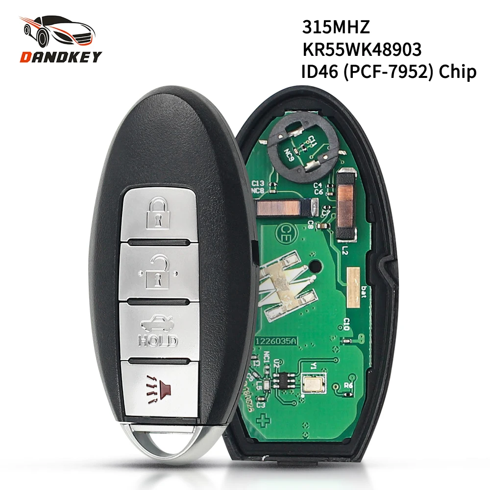 

Dandkey 315Mhz Smart Card Remote Key For Nissan Altima Maxima Murano Teana 2007 2008 2009 2010 2011 2012 2013 KR55WK48903