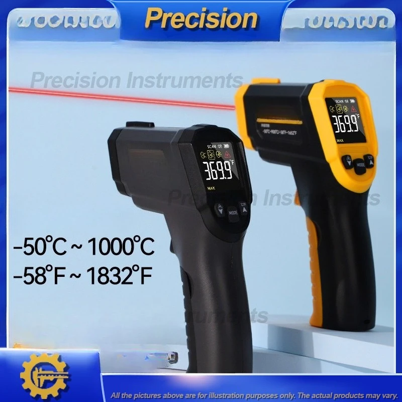 2026 Portable Infrared Thermometer for Industrial High Temperature Measurement Non Contact Handheld Digital Temperature Gun