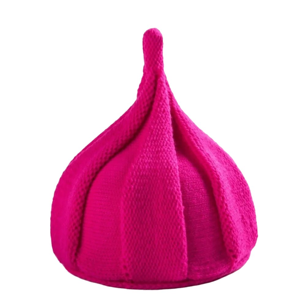 Casual Spire Knitted Beanie Hat Twist Solid color Nipple Hat Warm Korean Style Pullover Hat Women