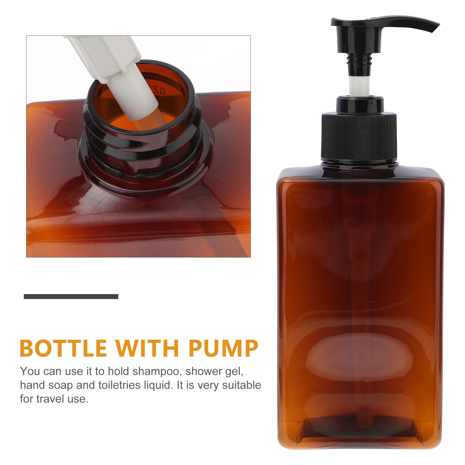 

2Pcs 280ml Bottles Press Pump Dispenser Reusable Square Plastic Bottles With Pumps Travel Toiletries Containers PETG Safe
