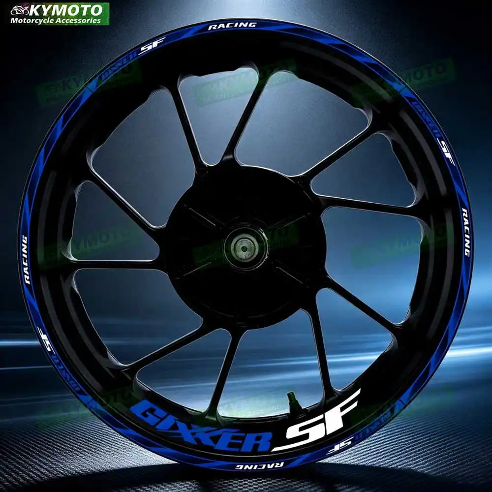 For GIXXER SF motorcycle accessories 17-inch front and rear wheel decals fairings and reflective sticker Waterproof PVC