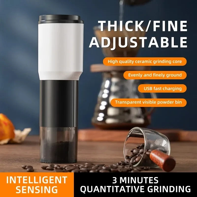 Multi-function Electric Grinder USB Rechargeable Automatic Coffee Beans Mill Conical Burr Grinders Machine for Home Travel