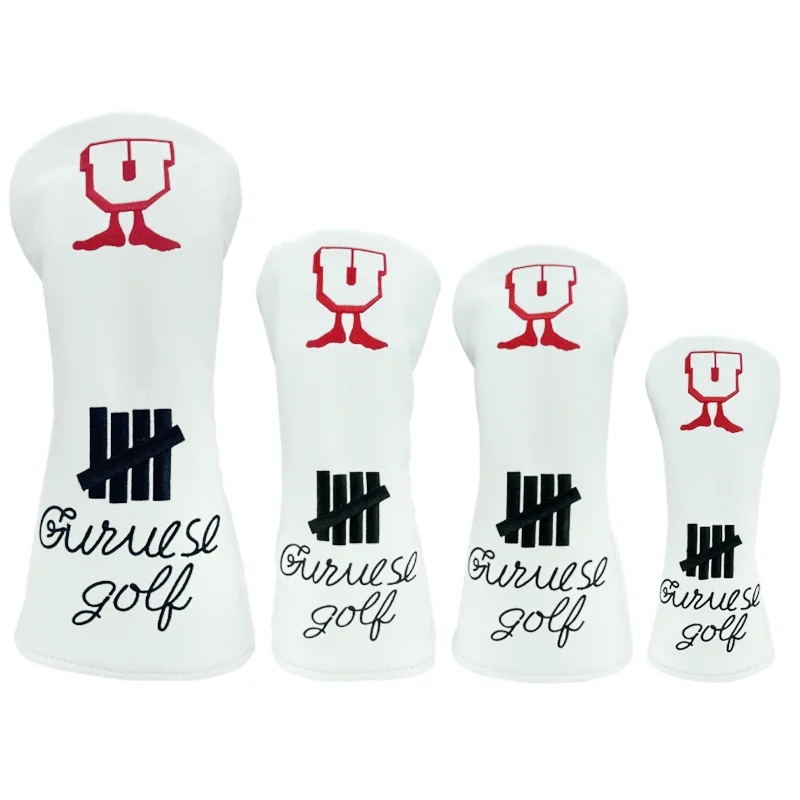 Footstep Golf Club #1 #3 #5 Wood Headcovers Driver Fairway Woods Cover PU Leather Head Covers