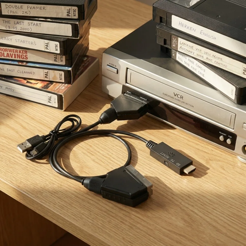 

Кабель-адаптер SCART для подключения HD-устройств (PAL/NTSC), цифровой, Plug-and-Play, для телевизоров, VHS, VCR, DVD