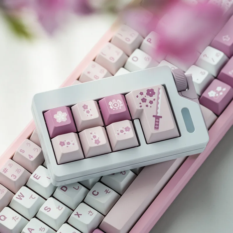 Imagem -02 - Mizutsune-keycaps Teclado Mecânico Tema Rosa Material Pbt Raiz Japonês Keycaps Adaptado ao Teclado Mecânico Presente