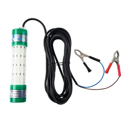 Pinboer Submersible Fishing Light 100W DC12V 10000LM Green White Underwater High Power LED Lure Bait and Finder Lamp Attractant