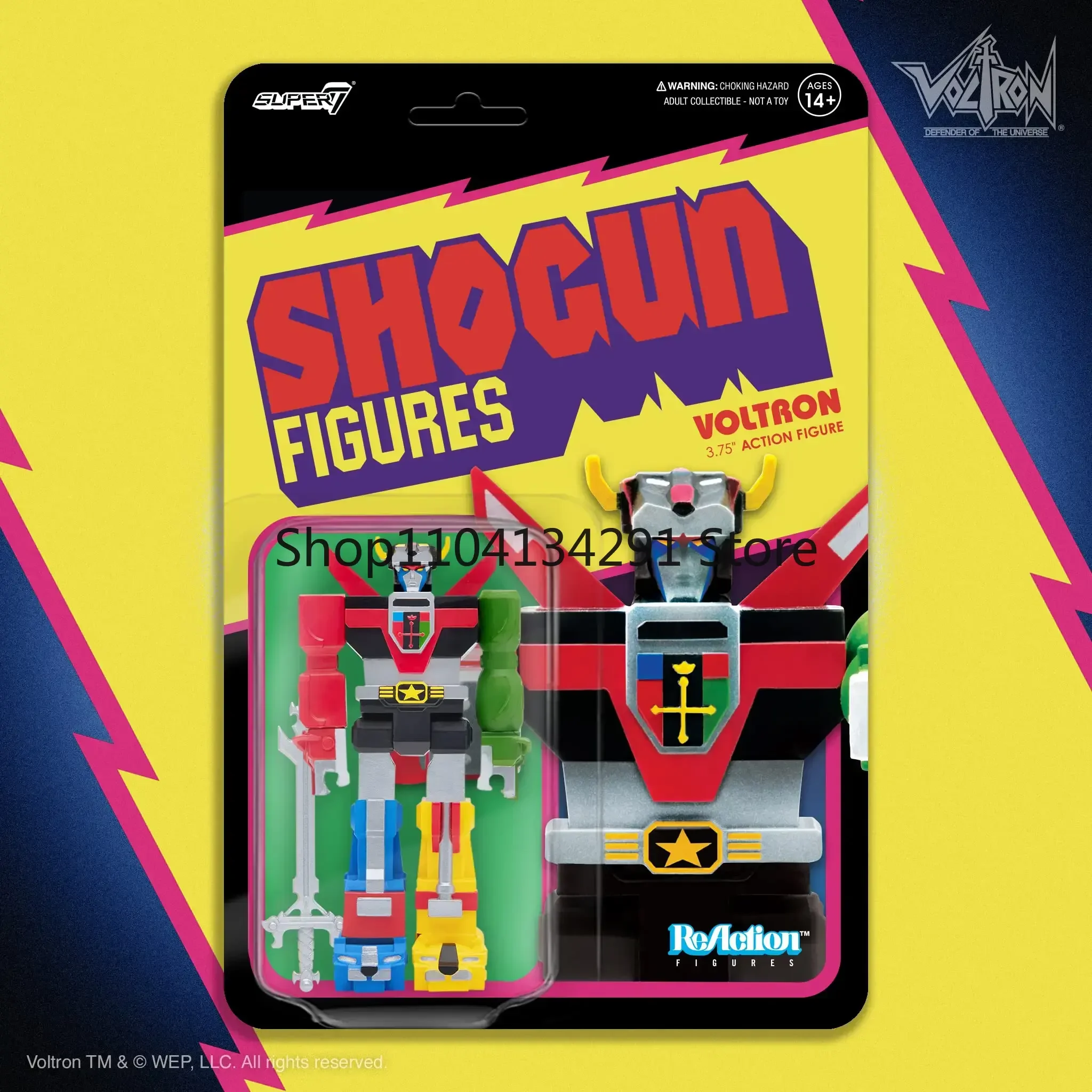 

Super7 Voltron Shogun 3,75 "Реакция Фигурка Классическая мультяшная модель Коллекционные фигурки Ретро Детские игрушки Подарок ребенку