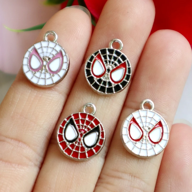 10PCS Spider Man Avatar Alloy Pendant Cartoon Anime Metal Charms DIY Necklace Bracelet Earrings Keychain Decoration Accessories