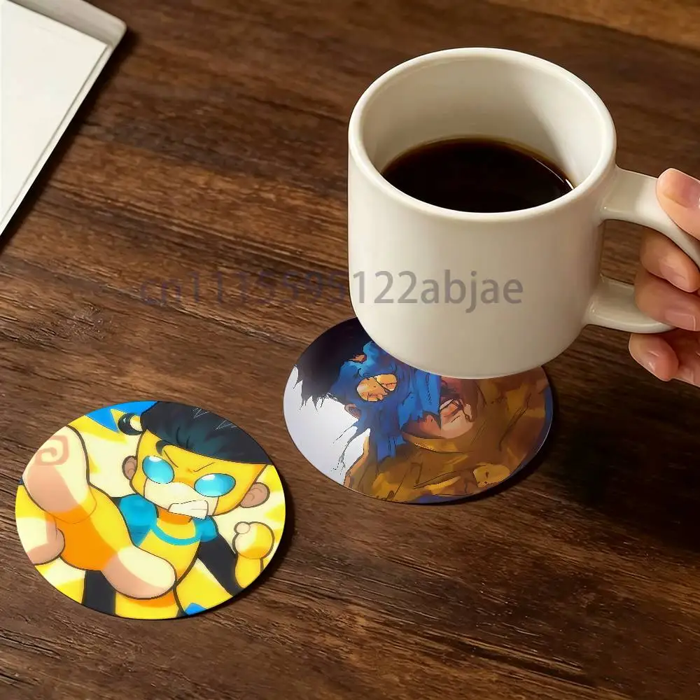 I-InvincibleS Wooden Cup Mat Cappuccino Vodka Juice Water Coaster for Flower Shop