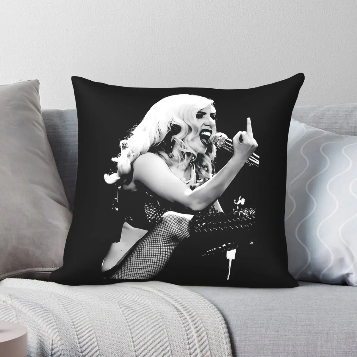 Lady Gaga The Mayhems Ball Tour Pillowcase Polyester Linen Velvet Creative Zip Decorative Pillow Case Car Cushion Cover