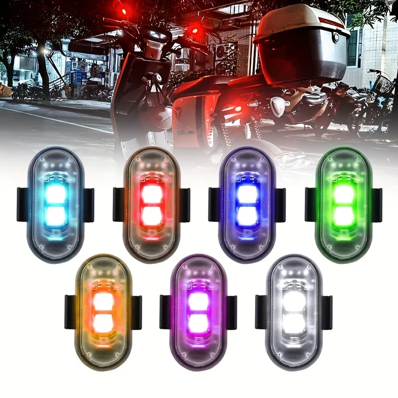 2 LED Colorful Airplane Lights, Mini Lighting For Drone Night Flight, Car Atmosphere Lights, Car Chassis Lights, Motorcycle Deco