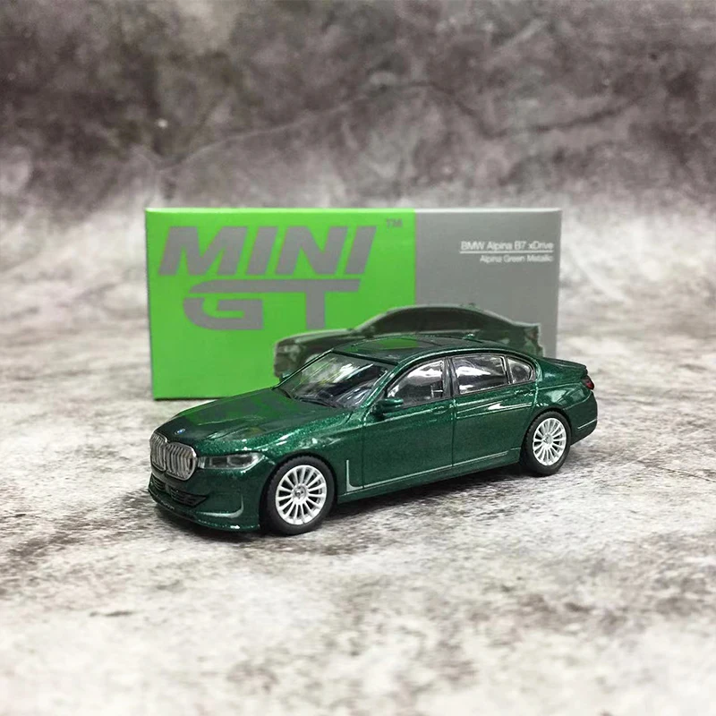 

MINIGT 1:64 Model Car Alpina B7 xDrive Alloy Vehicle Green Metallic #498 LHD