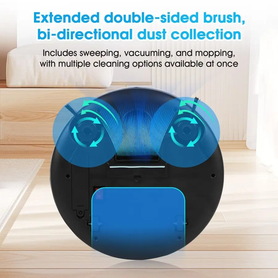 Vacuum Cleaner, Robot Vacuum and Mop ComboSmart 2 in 1 Cleaning System,Super Thin Quiet, Obstacle AvoidanceSuitable for Various