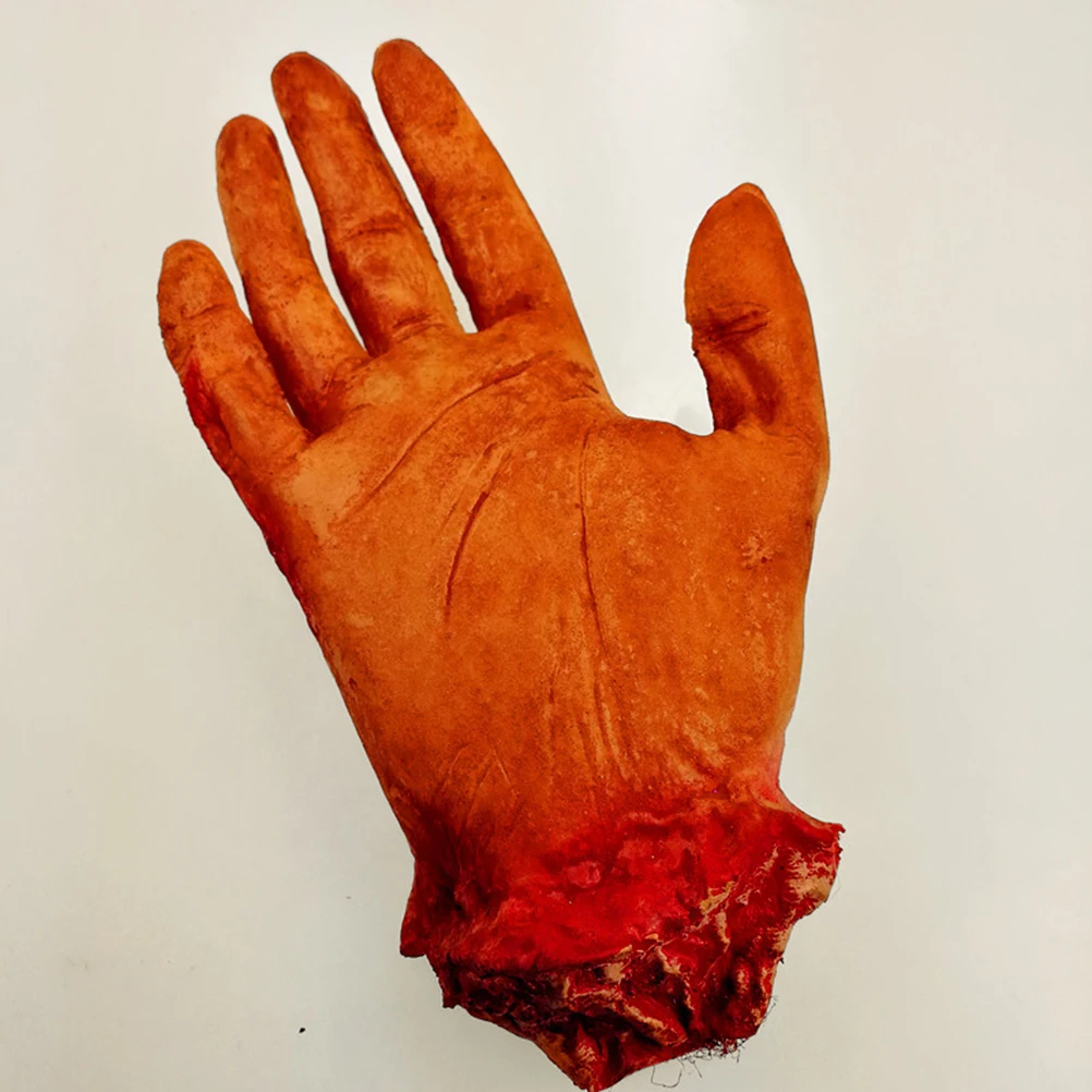 

1 pc Realistic Bloody Severed Hand Prop Super Scary Halloween Decoration Haunted House Party Prank Red Simulation Human Hand