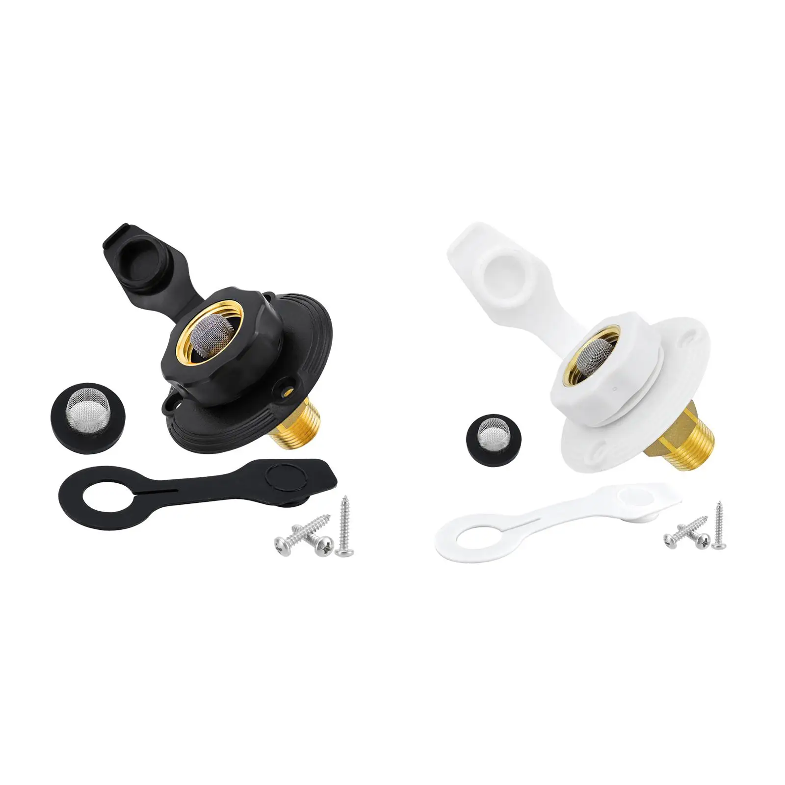 

RV City Water Inlet City Water Connection with Dust Plug Maintenance 3/4" NH (ght) Female Accessory for Marine Motorhome