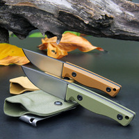 G10 Handle Outdoor Camping Survival Fixed Blade Straight Knife 420 Stainless Steel Sharp Neck Knives With Kydex Sheath
