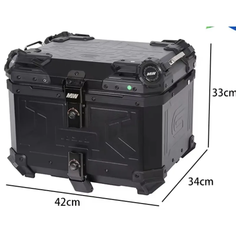 STLF هونغباو تنقش 45L BMVV دراجة نارية مربع خلفي الأنود الفضة دائم مقاوم للماء سبائك الألومنيوم الخلفية تصنيع الصفائح المعدنية