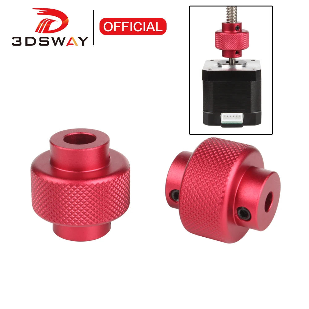 

3DSWAY 3D Printer Parts Rigid Coupling Aluminium Alloy Shaft Coupler Z Axis Stepper Motor Knurled Hand Lifting Screw Nut 5x8mm