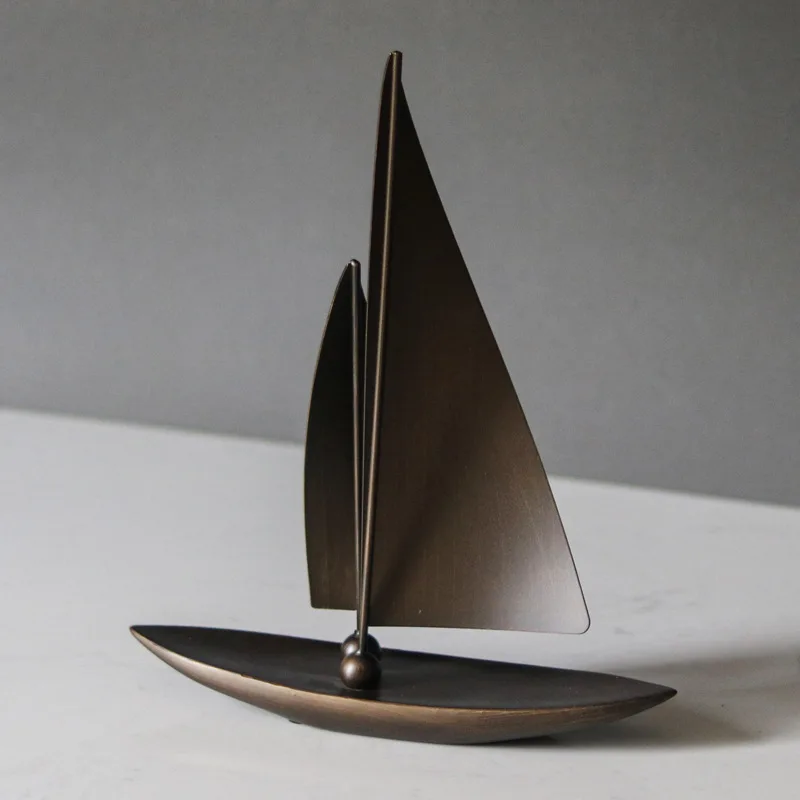 Designer Sailboat Model Craft Ornament Hotel Club Lobby Front Desk Light Luxury Art Desktop Decoration