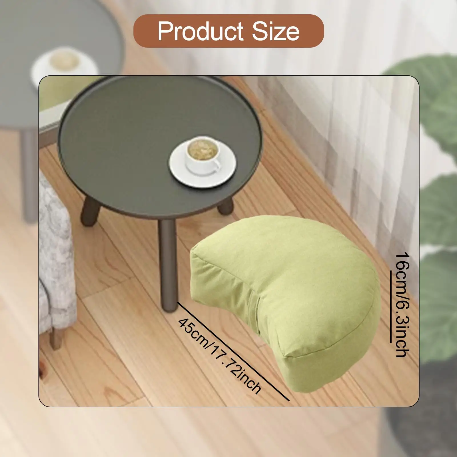 Half Moon Floor Pillow Cushion Sofa Chair Pad Decorative Tatami for seat Cushion Breathable Meditation Cushion for Home Studio