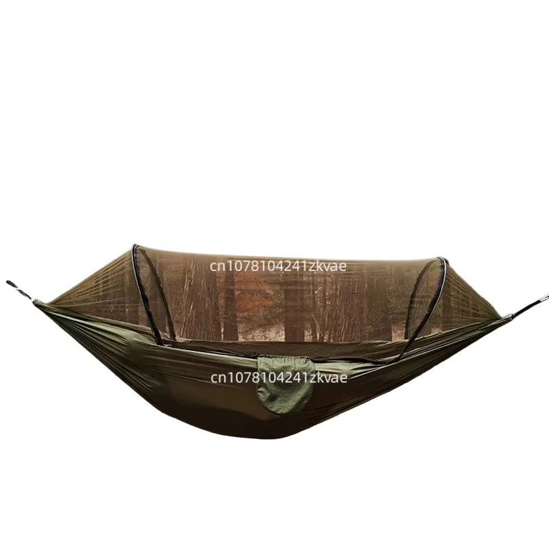 Automatic Quick-opening Mosquito Net Hammock Outdoor Camping Pole Hammock swing  Anti-rollover Nylon Rocking Chair 260x140cm