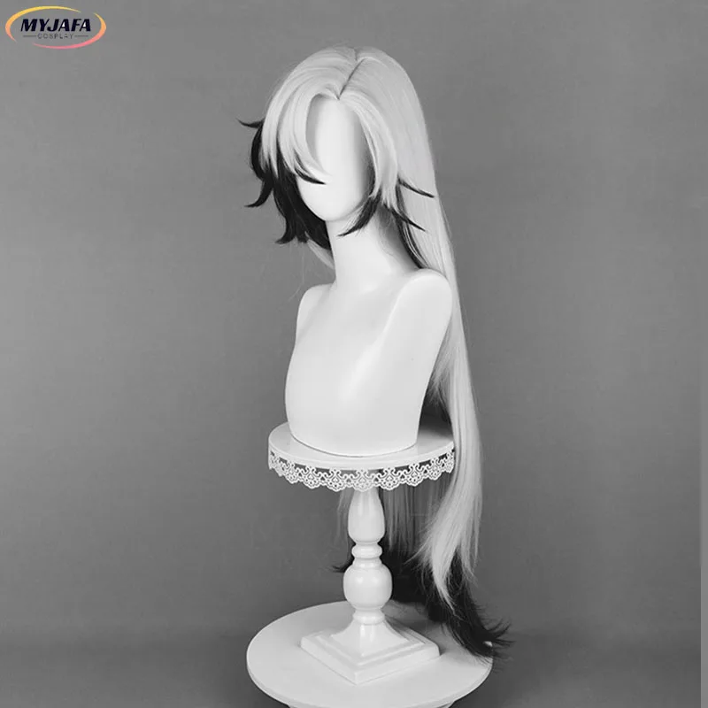 High Quality Boothill Cosplay Wig Game HSR Boothill  Silver White Black Mixed Long Heat Resistant Synthetic Hair Wigs +WigCap view 2