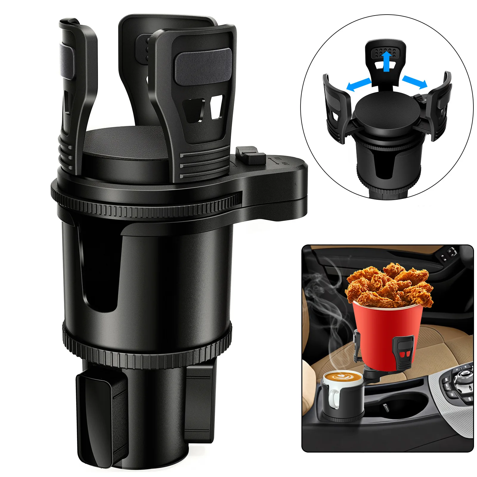 Car Cup Holder Extender 2-in-1 Multifunctional Car Water Cup Holder Double layered Extra Large Water Cup Drink Holder in Car