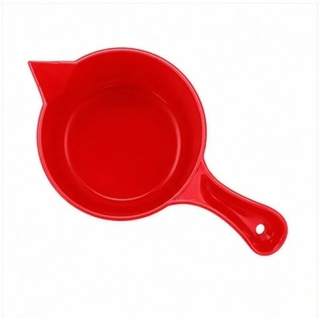 Thickened Plastic Handle Ceramic Slurry Ladle Red Long Handle Spout Design Water Scoop for Mould Grouting Bathing Shampooing