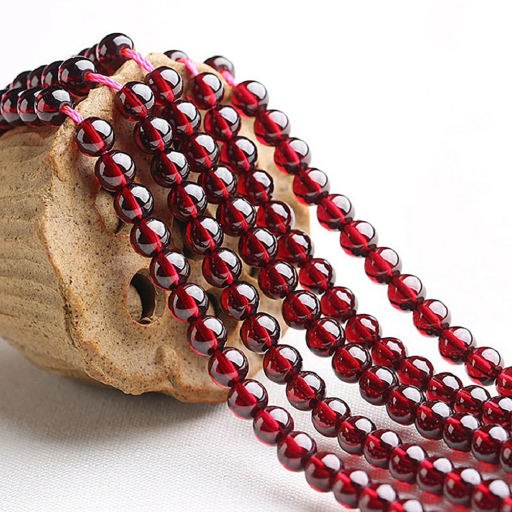 Garnet Looser Beads Jewlery Bracelet Semi-finished Handcraft Round Beed DIY