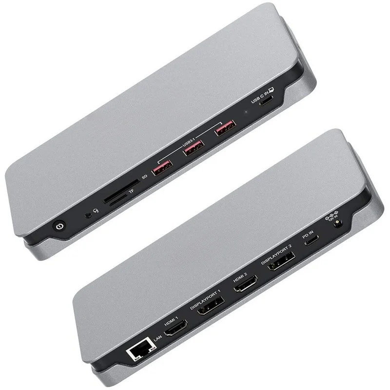 YY+Type-C Hub Quadruple Display Thunderbolt 3 Universal Docking Station for Laptop