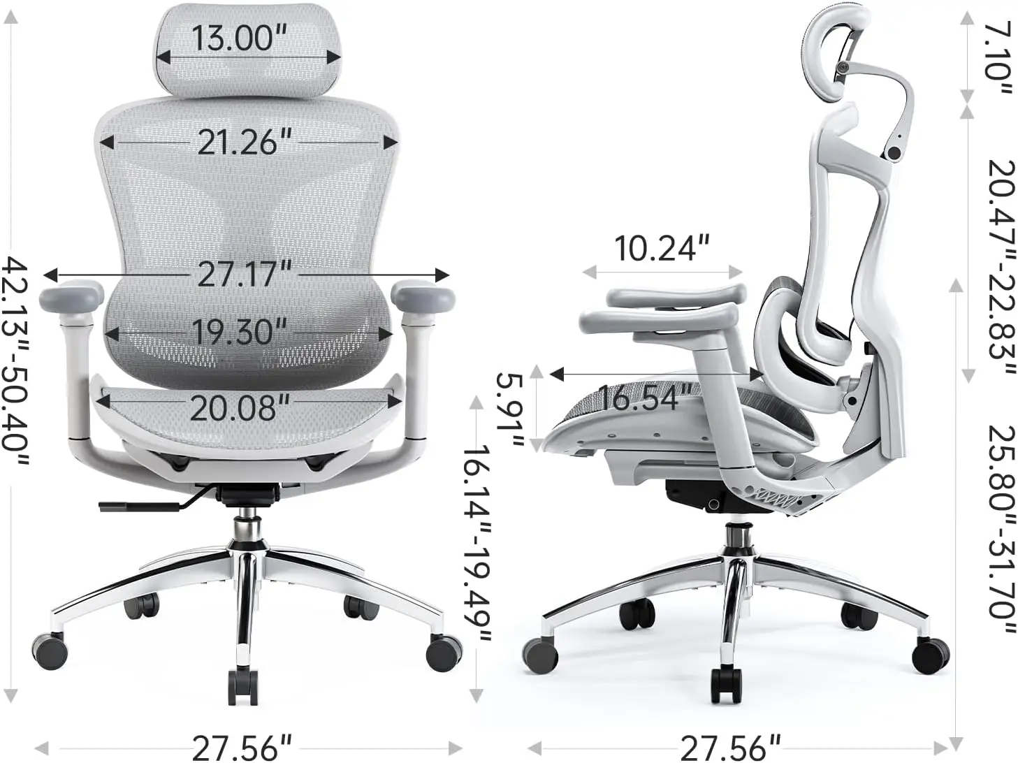 Doro C300 Ergonomic Office Chair with Ultra Soft 3D Armrests Dynamic Lumbar Support for Home Office Chair,Adjustable Backrest