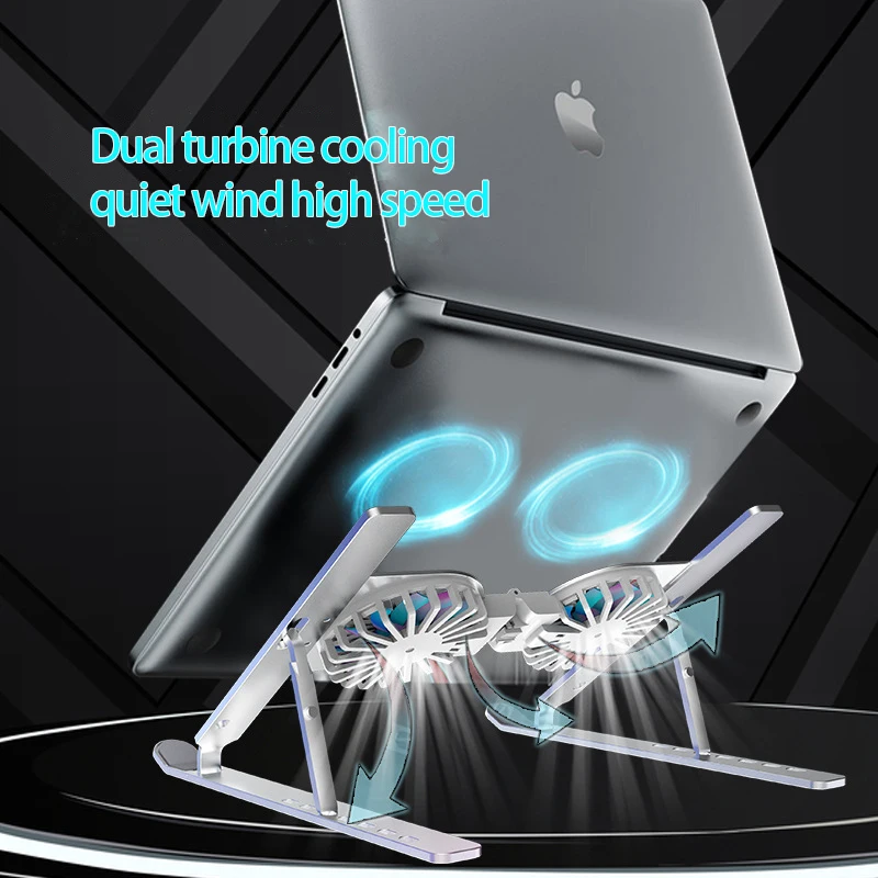 C9 PRO Computer stand Aluminum notebook stand Foldable fan cooling laptop stand