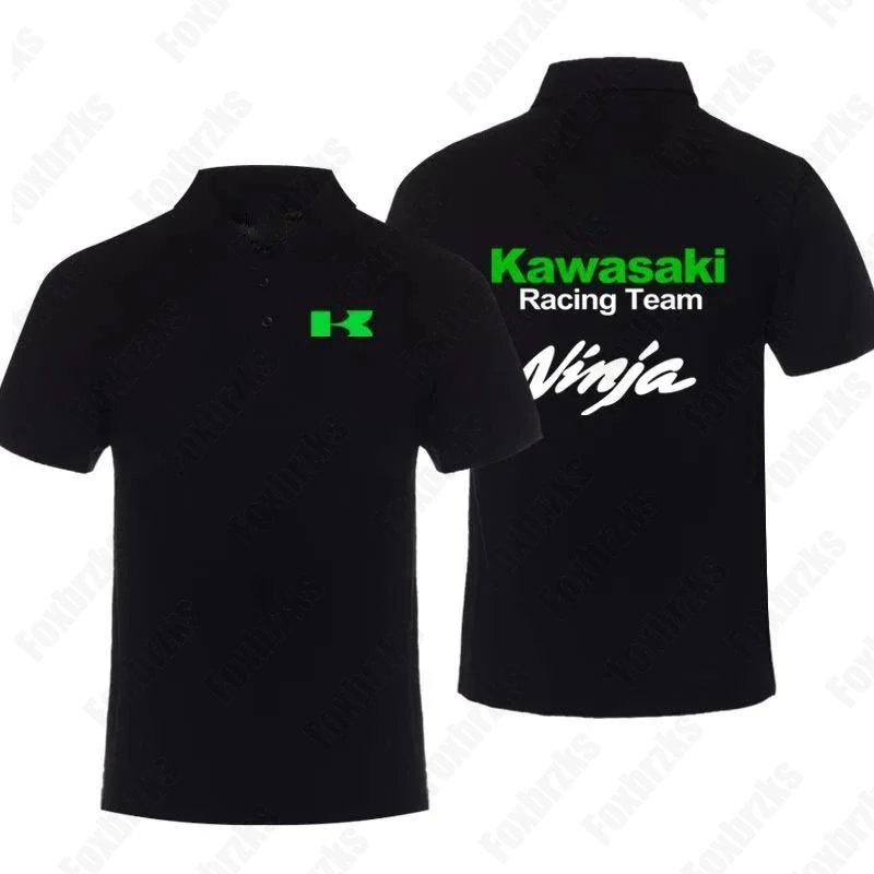 New 2024 Kawasakis Motorcycle Short-sleeved Polo Shirt For Men And Women Racing Fans T-shirt Cycling Half-sleeved Clothes